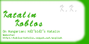 katalin koblos business card